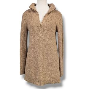 LANDS' END | COTTON BLEND KNIT MOCK NECK QUARTER ZIP TUNIC SWEATER -NWOT!